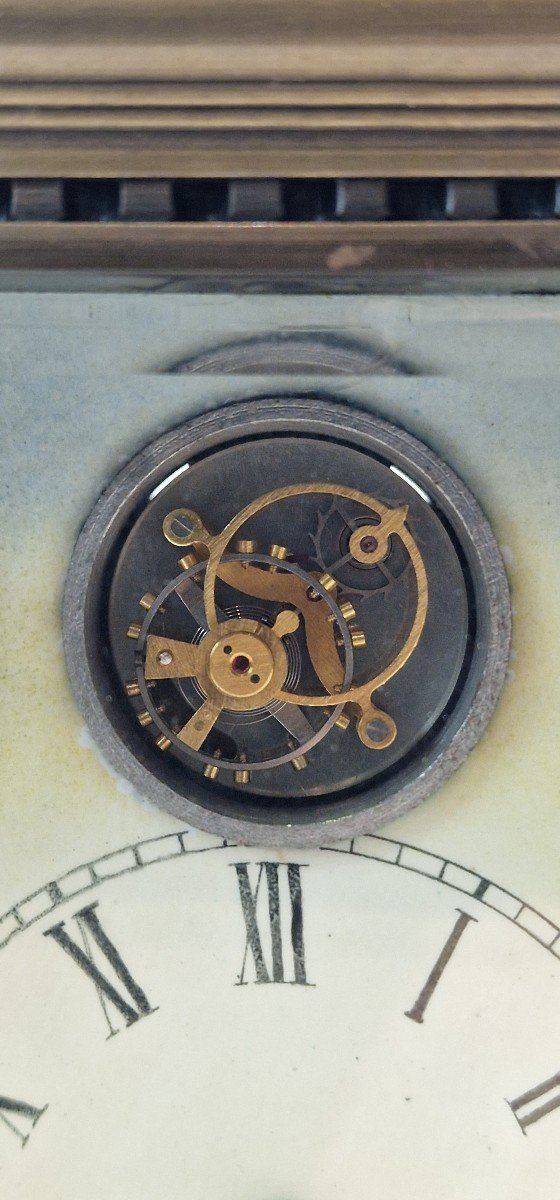 Orologio da Tavolo in Ottone e Smalti e Movimento Tourbillon Fine XIX secolo-photo-2